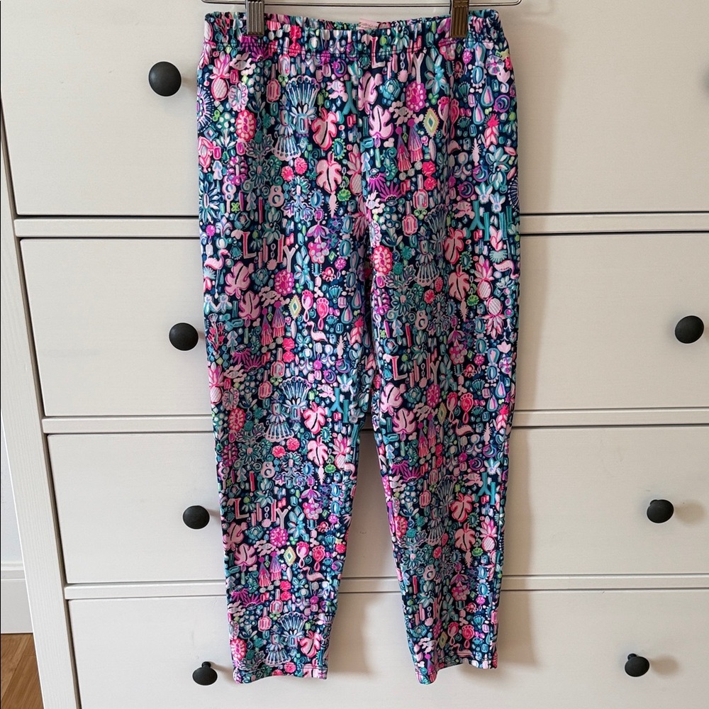 Lilly Pulitzer Kids Leggings - Pink and Blue Floral